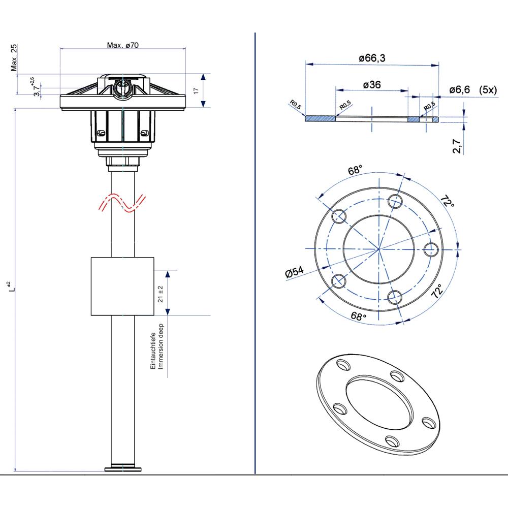 VDO Reed Switch Type Fuel Level Sender