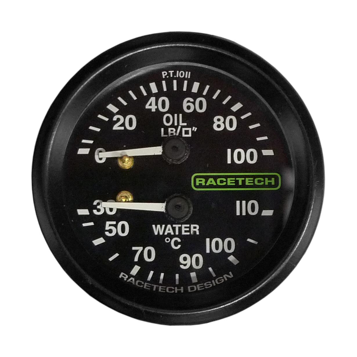 Racetech Dual Oil Pressure and Water Temperature Gauge from Merlin