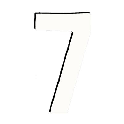 9 Inch Race Number 7 In White